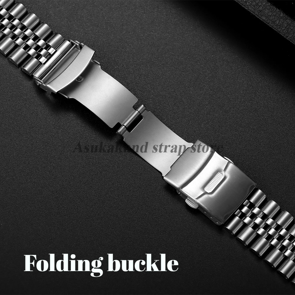 18mm 19mm 20mm 21mm 22mm 23mm 24mm prata extremidade reta pulseira de aço inoxidável para jubileu skx007/009 pulseira de metal pulseira masculina