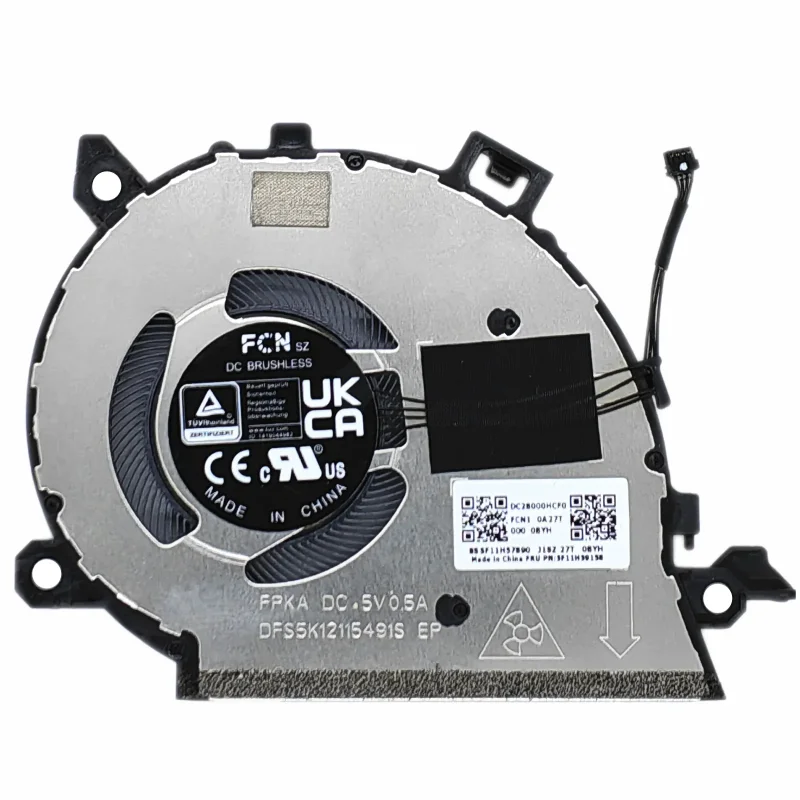 مروحة تبريد وحدة المعالجة المركزية ، متوافقة مع Lenovo FPKA DFS5K12115491S DC28000HCF0 ، 5V ، 0.5A ، جديدة