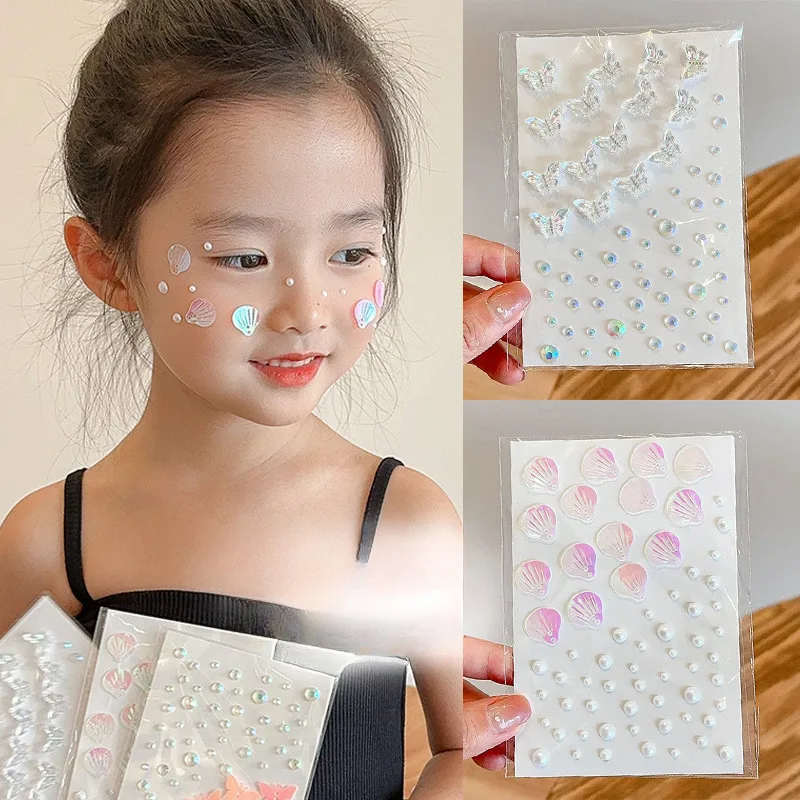 1Pcs Face Diamond Gem Sticker 5D Colorful Rhinestone Tattoo Eyeshadow Stickers fo Festival Nail Body Makeup Bling Jewel DIY Deco