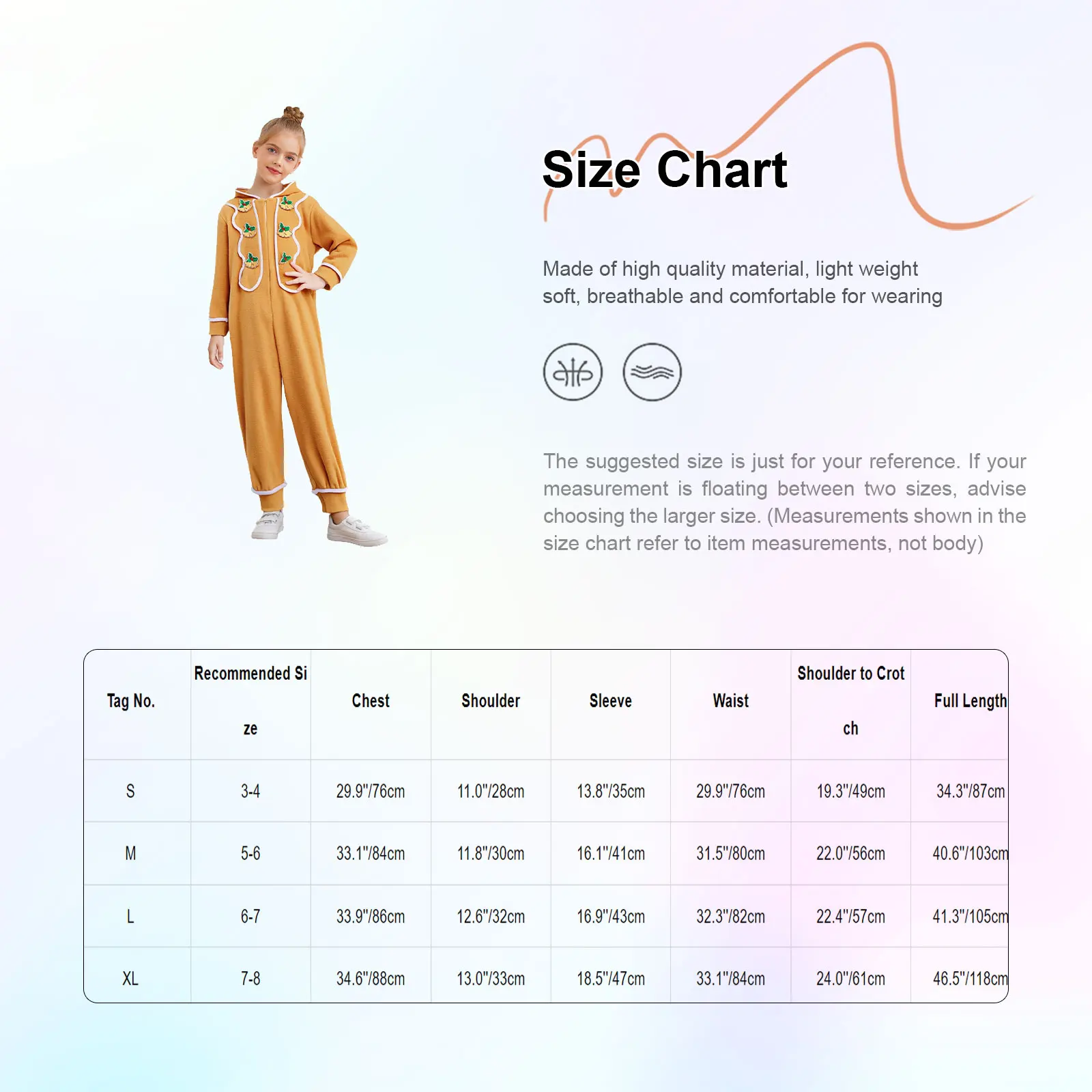 Kids Christmas Gingerbread Man Costume Long Sleeve Cute Embroidered Hoodie Jumpsuit Carnival Party Cookie Elf Bodysuit Homewear - view 6