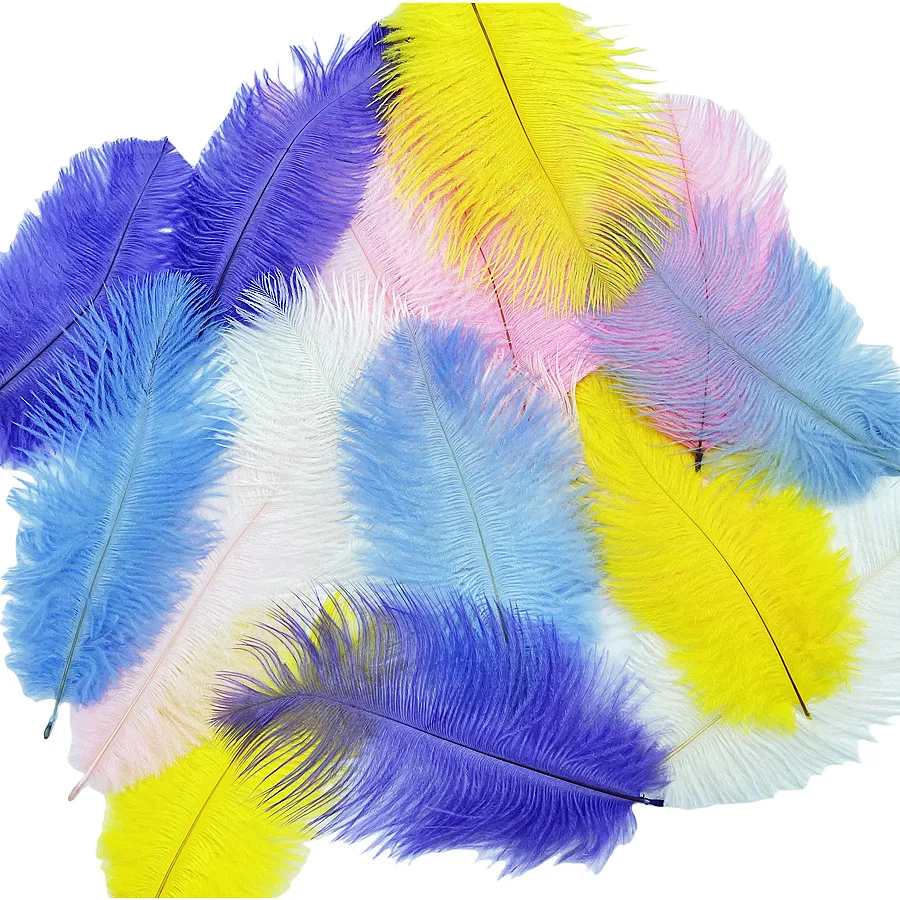 10Pcs 15-50CM Natural Ostrich Feathers Crafts DIY Colored Plume Hair Home Handmade Feather Wedding Party Decoration Accessory