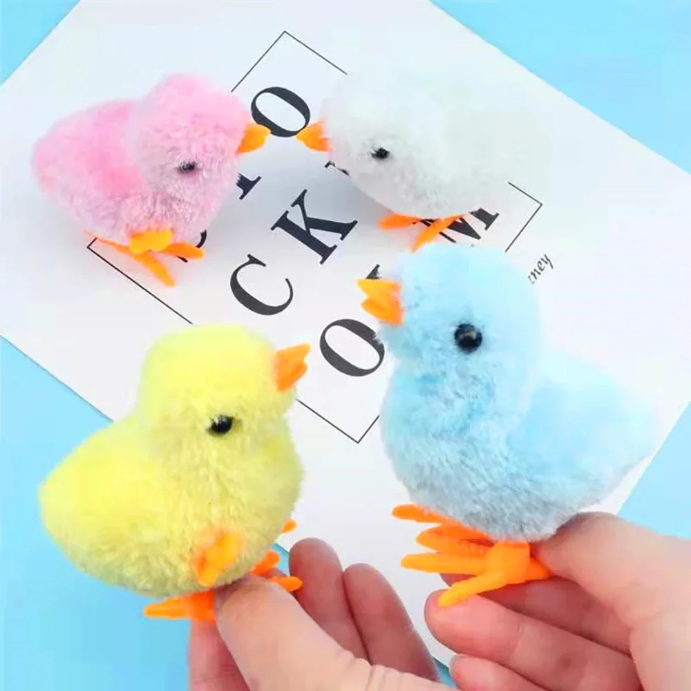 

Clockwork Jumping Walking Chicks Toys Hopping Funny Chicken 1Pcs Wind Up Plush Chicken Kids Educational Toy