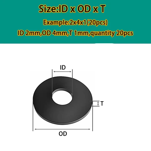 Imagen 2 del producto Arandela plana de goma suave negra, arandelas de sellado antiaceite M2M2.5M3M4 M5M6M7M8-M42, sellos de goma planos de aislamiento, juntas de plomería para manguera
