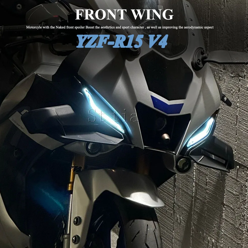 For YAMAHA R15 YZF R15 YZFr15 V4 2022 2023 YZF-R15 1pair Fixed Wind Wing Motorcycle Wing Aerodynamic Fairing Accessories