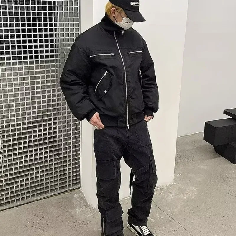 

Retro plus Size Men's Jaet Autumn Winter Loose Casual High Street Sle Youthful Polyester Fabric Long Sve Outerwear