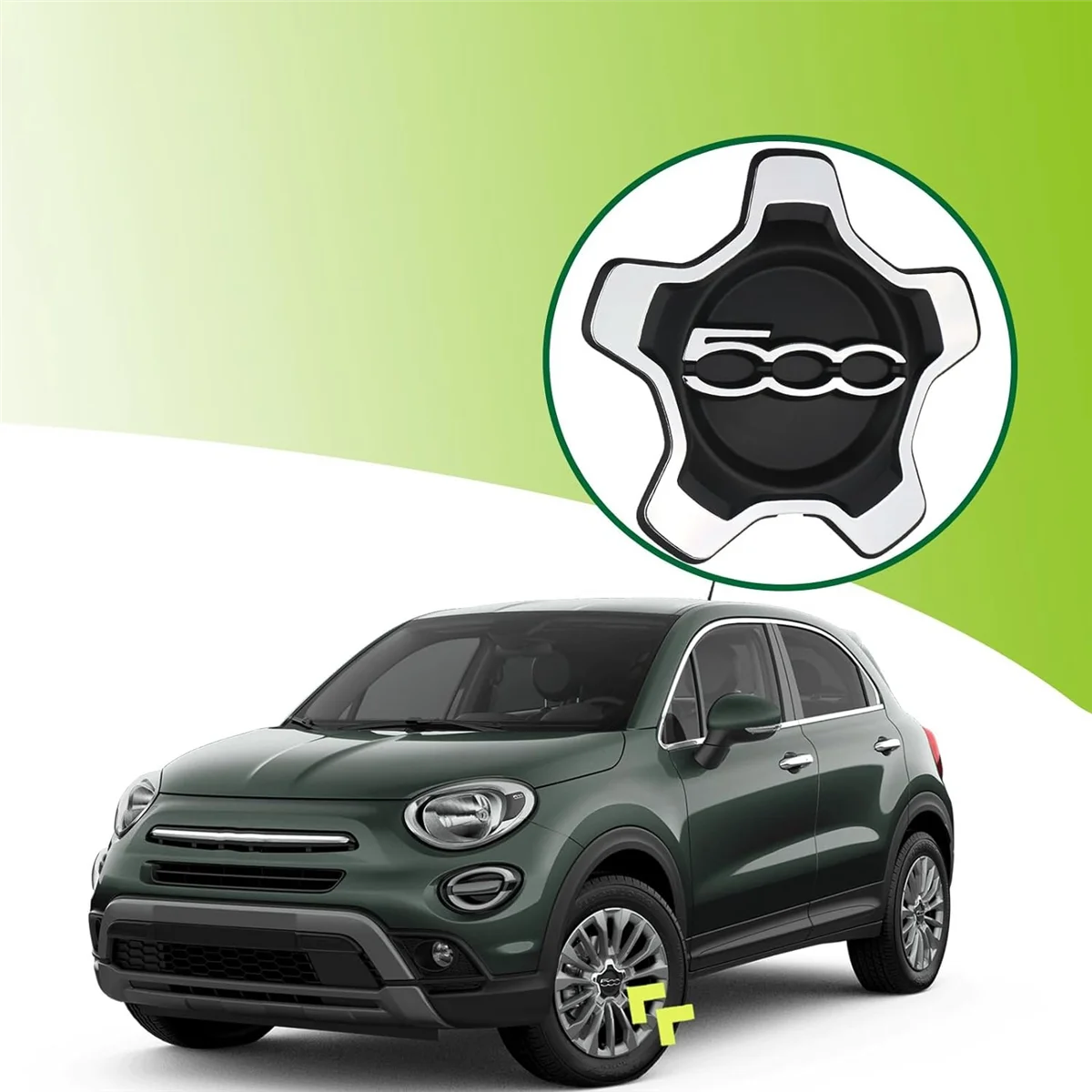 ฝาปิดศูนย์ล้อรถยนต์สำหรับ Fiat 500X 2016-2022 6AN69LXHAA ฝาครอบกันฝุ่นสีเงินอุปกรณ์เสริมรถยนต์