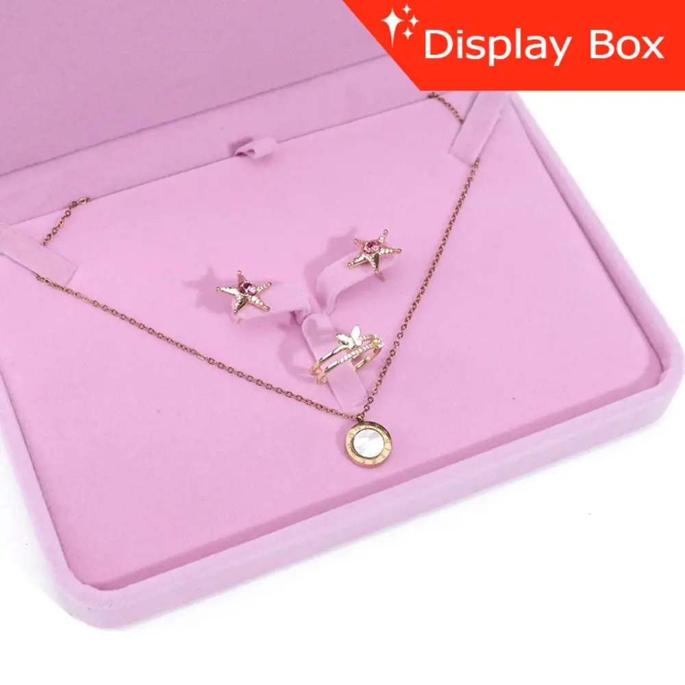 Luxury Velvet Jewelry Display Case Solid Color Portable Jewelry Packaging Box Ring Earring Holder Jewelry Storage