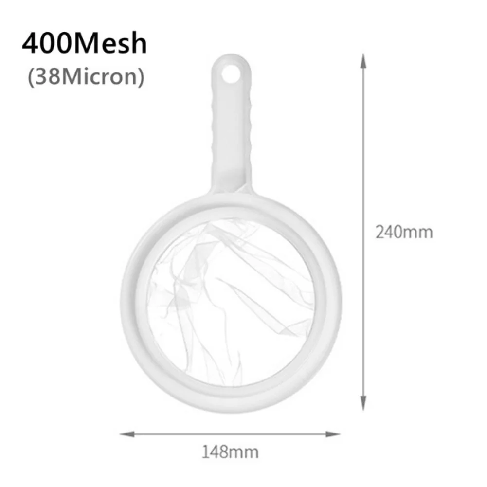 Pack of 2 Mesh Plastic Strainers with 200 or 400 Mesh for Juice Milk Coffee Featuring Comfortable Grip and Sturdy Design