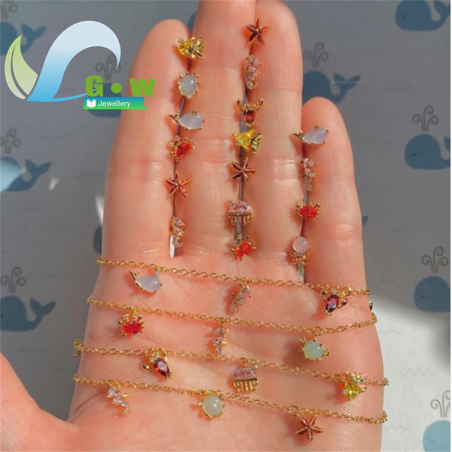 

Новый модный трендовый браслет в пляжном стиле с морскими животными, ювелирное украшение для рук, 18-каратное золото, новый стиль, украшения для женщин