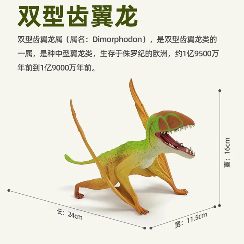 

In Stock RECUR Double Toothed Pterosaur Simulation Dinosaur Model Handmade Children's Toy Male and Female Gift Ornament