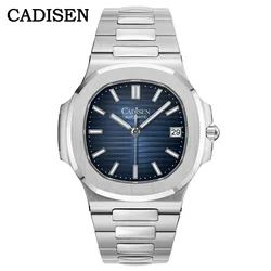 CADISEN Men Watch Top Brand Luxury Mechanical Watch Male 100M Waterproof Japan NH35A Automatic Sapphire Wrist Watch Blue Clock