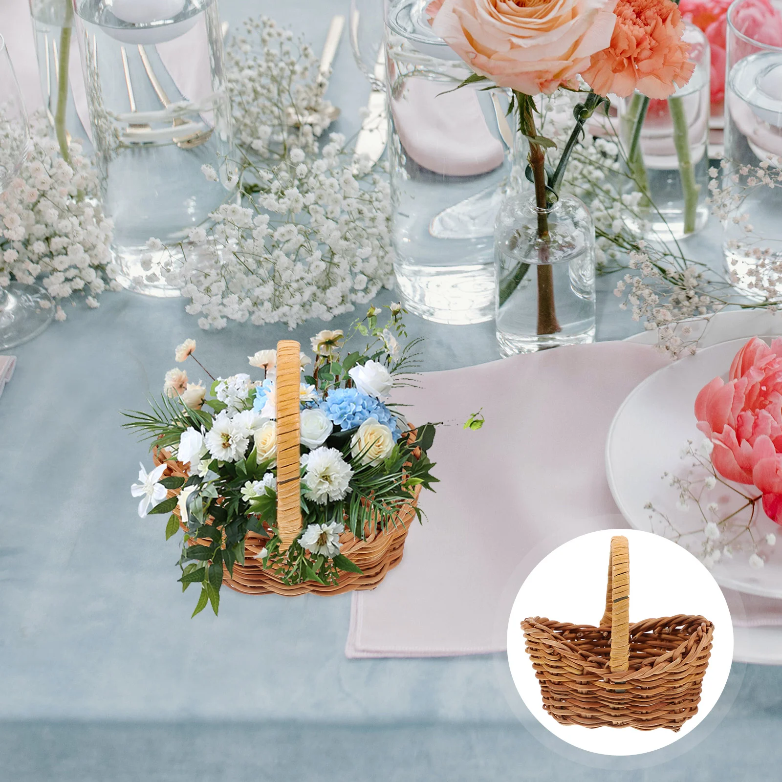 4 Pcs Mini Basket Picnic Woven Storage Small Baskets House Decor Rattan Baby