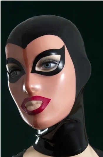 

Handmade Sexy New Fashion Latex Hood Fetish Rubber Mask Customize Size Mask Open Eyes and Mouth with Back Zip