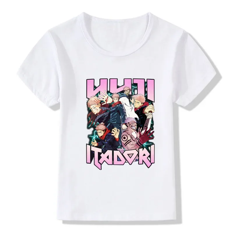 Camiseta con estampado de dibujos animados de Jujutsu Kaisen para niños, camiseta divertida para niños, ropa de manga corta para bebés, Tops para niños, HKP5469