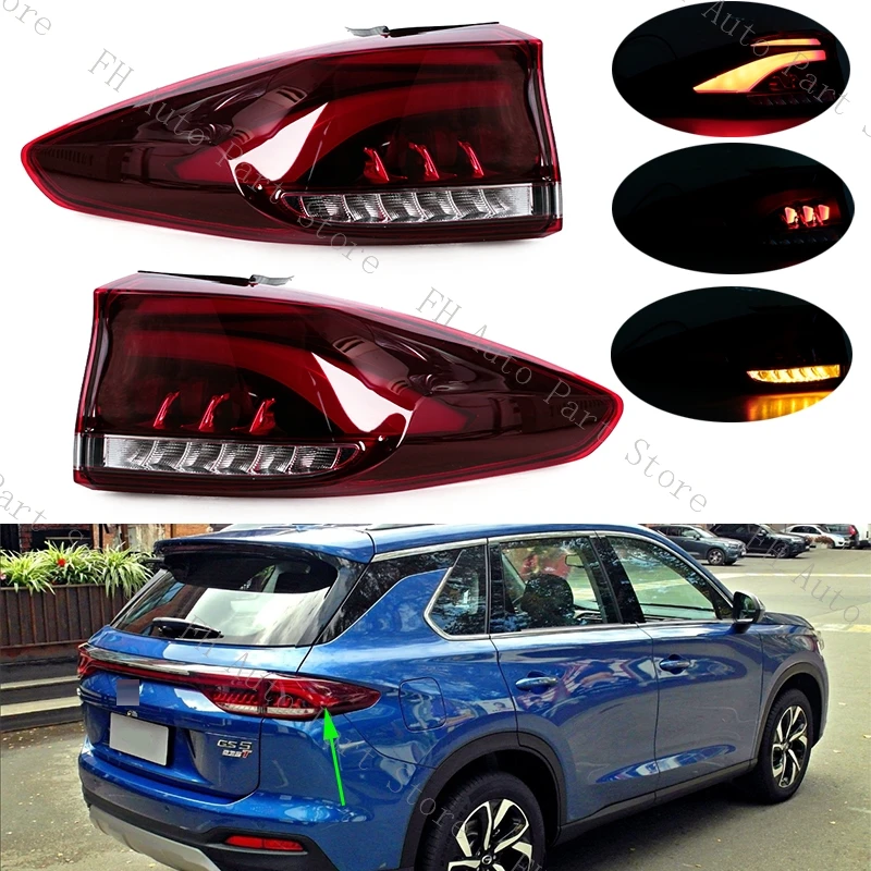 

For GAC Trumpchi GS5 2019 2020 2021 Car Rear Bumper Tail Light Taillamp Brake Stop Reverse Warning Reflector Lamp