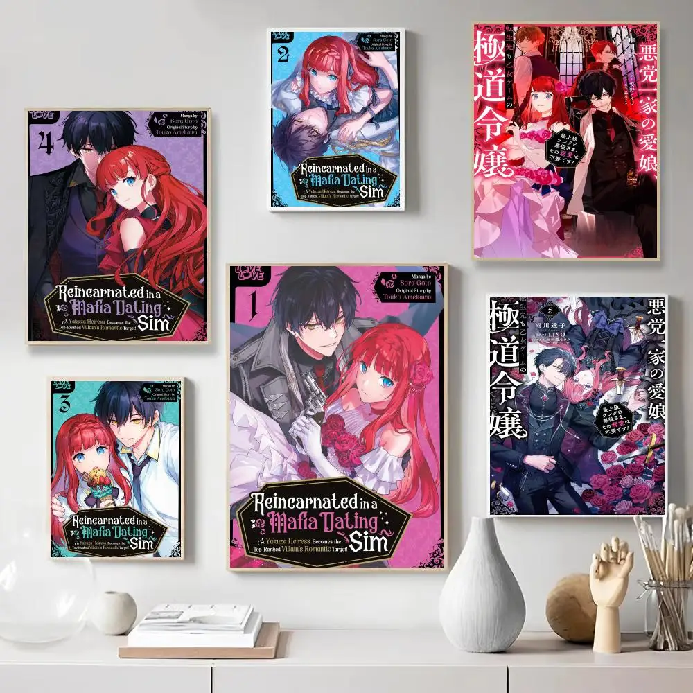 Anmie R-Reincarnated in a Mafia Dating Sim Poster Wall Art Print Poster for Bedroom Living Room Home Decor Gift Artwork