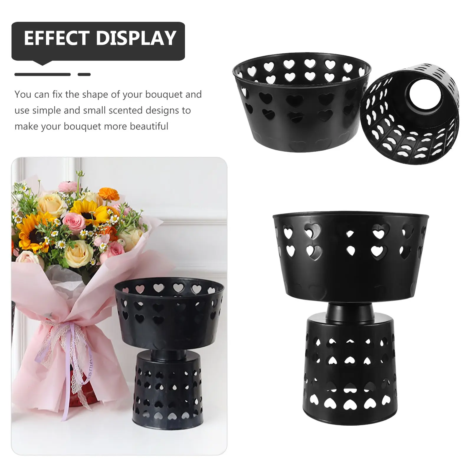 4 Pcs Flower Arrangement Base Bouquet Liner Packing Fixing St Plastic Faux Flowers Holder Bride Floral Supplies Diy Material