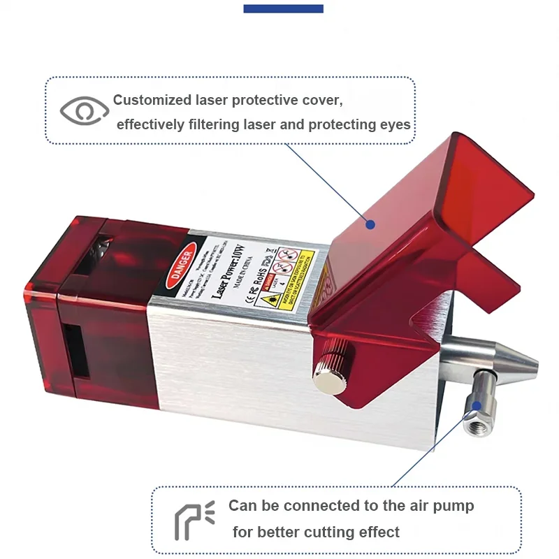 40W 80W Laser Module Optical Power 10W FAC lens, Air Assist & Laser Shield Diode CNC Cutter & Laser Engraver Machine