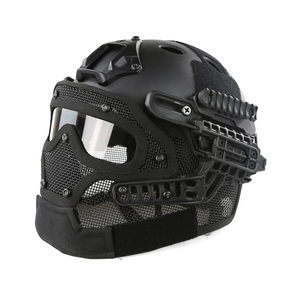 Taktyczny kask wojskowy wiatrówka kask męski maska z drutu stalowego wiatrówka kask Airsoft kompletny kask Airsoft Paintba