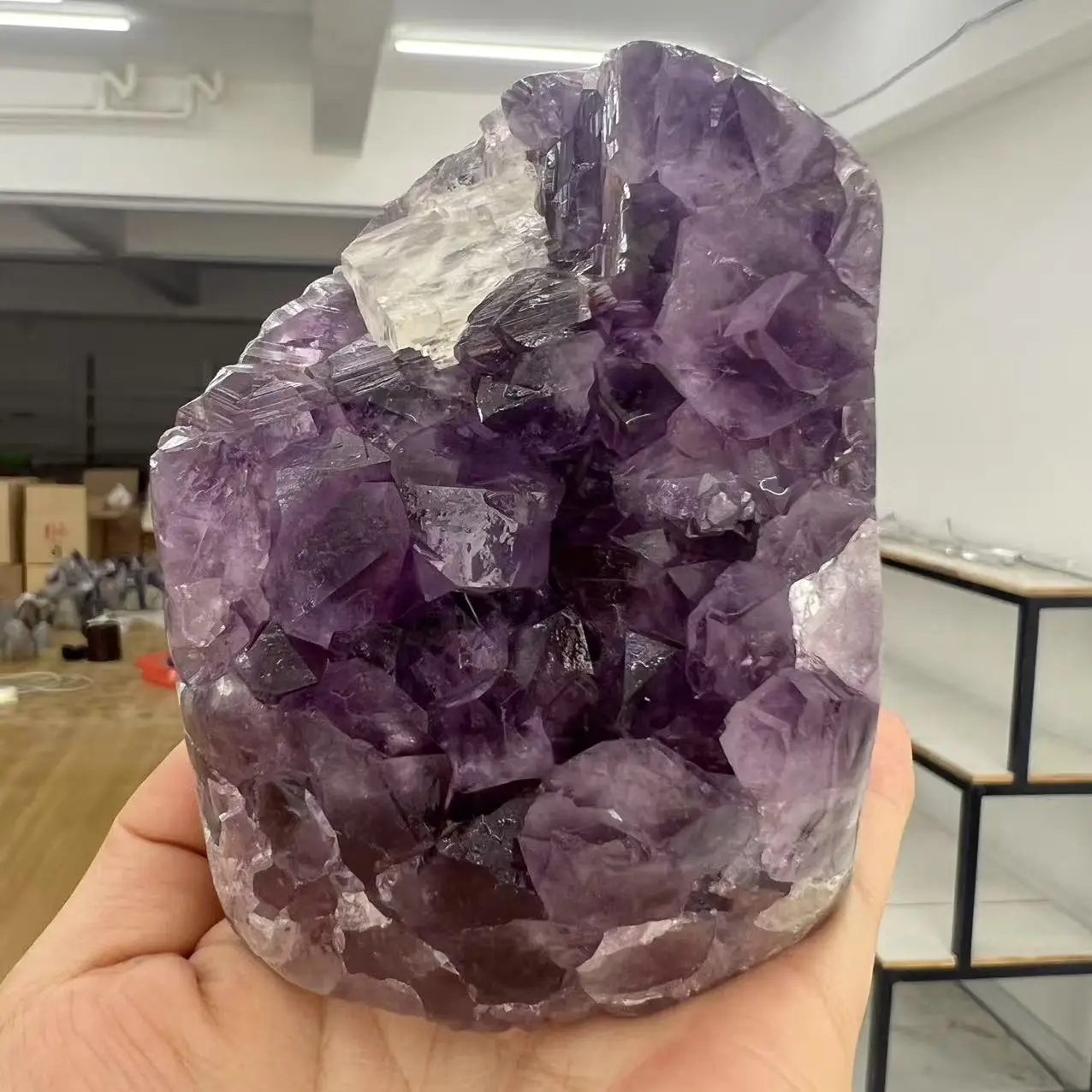 

Подставка для кластера из натурального аметиста Уругвайского кристалла, 850 г, 8,8 см