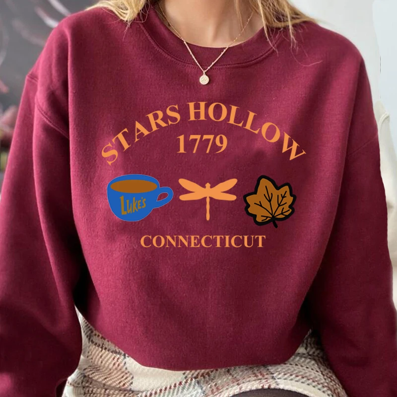 Halloween Sterne hohl Connecticut Sweatshirt Frauen Crewneck Pullover Gilmore Mädchen Hoodie Buch Liebhaber Sweatshirts Frau Kleidung