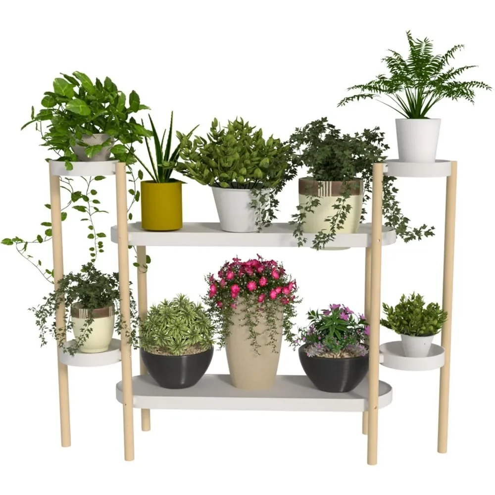 Bamboo Plant Stand Indoor, 4 Tier Tall Plant Storage Stand Table Top for Multiple Plants, Window Plant Shelf Table Plants Rack