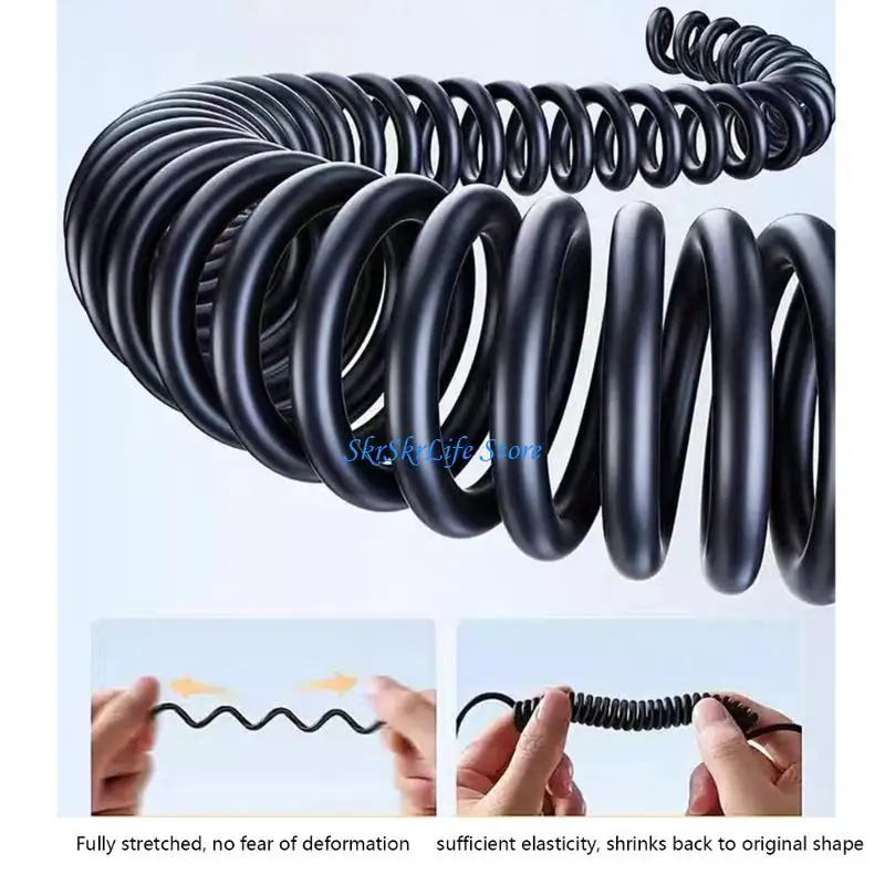 

E65E Stretchable USB 2.0 Male To USB C Female Cable Supports Fast Charging And 480Mbps Data Transfer Coiled Cord Wire