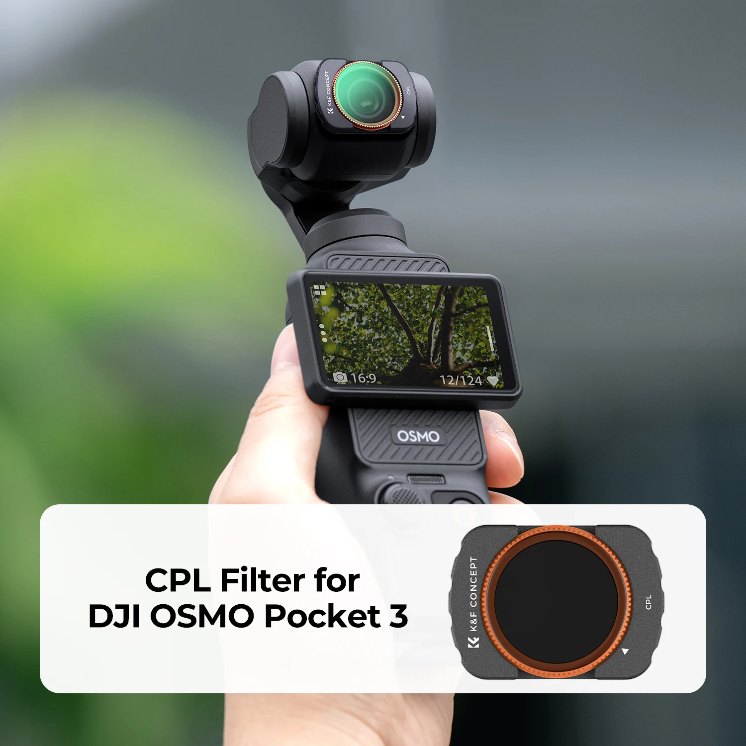 Filtr K&F Concept CPL do DJI Osmo Pocket 3 Magnetyczny okrągły polaryzator Filtr obiektywu Ultra HD z 28-warstwowymi powłokami