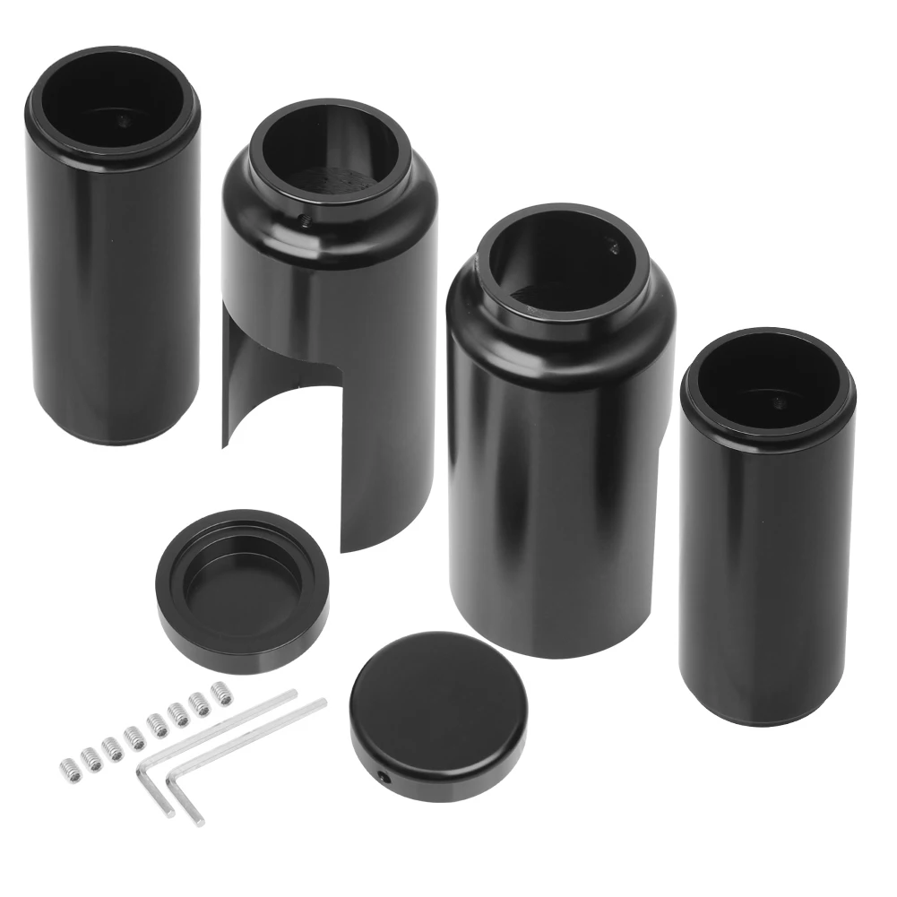 Motorcycle Black Aluminum Front Full Fork Cover Tube Caps Set For Harley V-Rod Vrod Night Rod Special 2007-2011 2010 2009