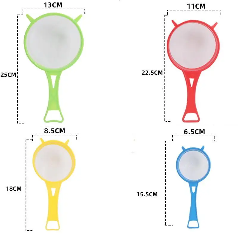 Para té, jugo, harina, leche de soja, etc. - Utensilios de cocina, fáciles de usar, juego de 4 filtros de malla multiusos con mango - Perfectos