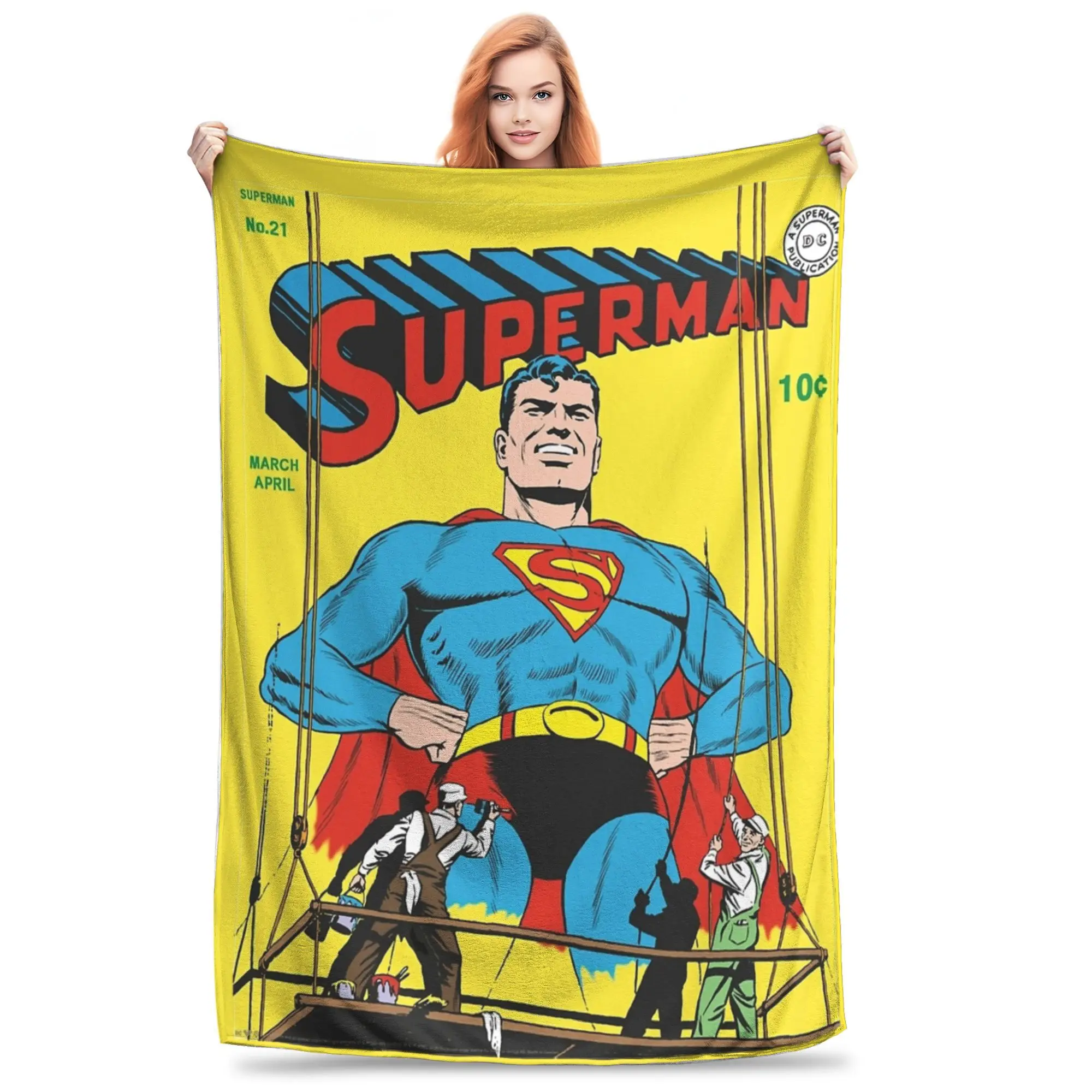 

Supermans Comic Wool Blanket Creative Throw Blanket for Home 125*100cm Rug Piece,