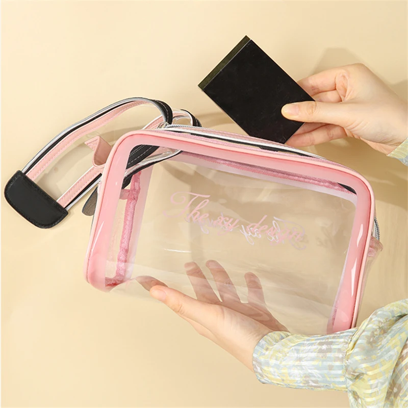 Transparent PVC Women Cosmetic Bags Waterproof Travel Makeup Pouch Clear Zipper Toiletry Organizer Washing Beauty Storage Case