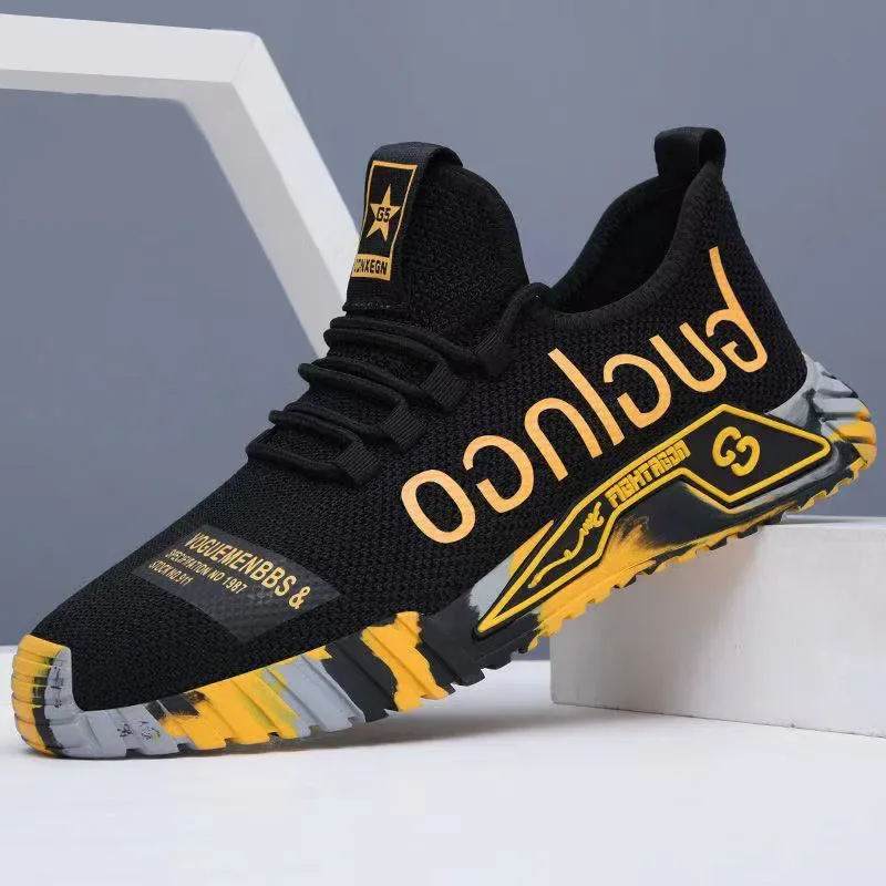New Men Fashion Letter Print Vulcanize Sports Shoes Summer Casual Comfortable Breathable Running Shoes Lightweight Sneaker image 5