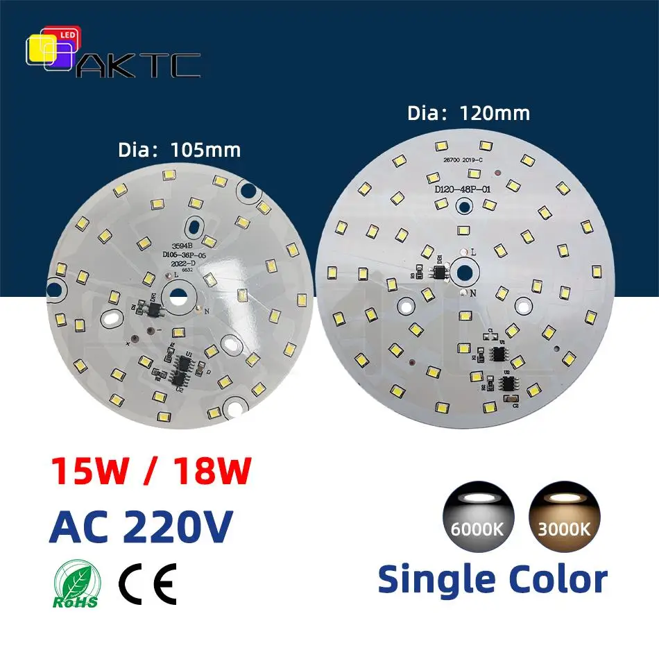 LED Chip For Downlight 15W 18W SMD 2835 Round Light Beads AC 220V-240V Led Downlight Chip Lighting Spotlight Aluminum Lamp Panel