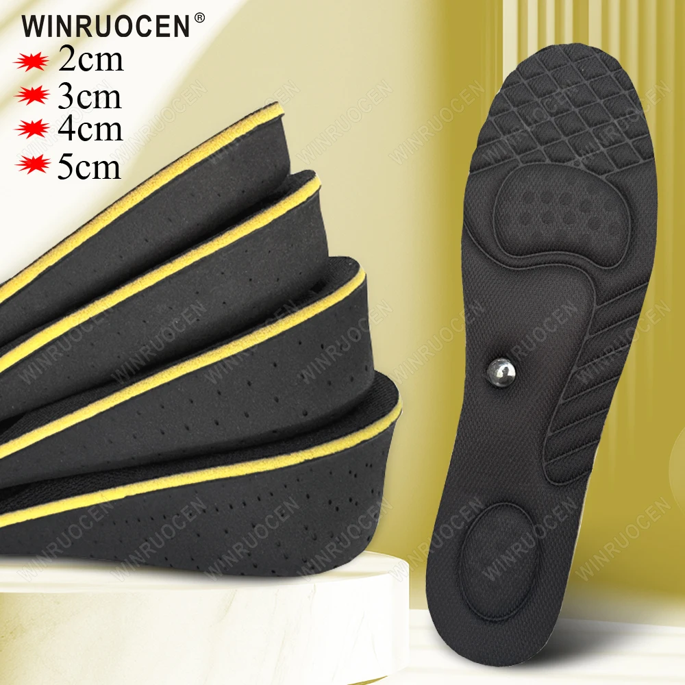 

2-5cm Magnet Massage Height Increase Insoles Arch Support Orthopedic For Women Men Heighten Lift Shoes Insole Foot Inserts