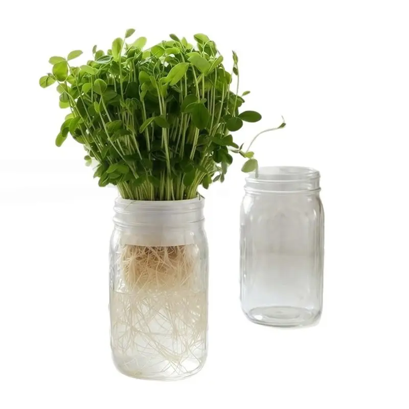 M11K-4-Pack Mini Vegetable Planters For Mason Jars - Deep & Shallow Inserts For Indoor Gardening