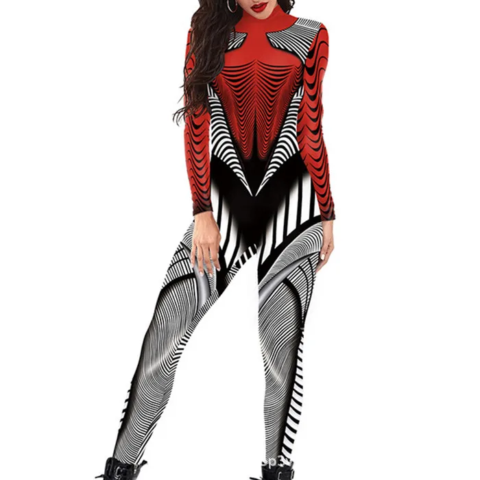 Skelett-Knochen-Blumen-Schädel 3D-Druck Anzug für Damen und Herren, Muskel-Menschenkörper-Jumpsuit, Halloween-Party-Cosplay-Kostüme – Detail 21