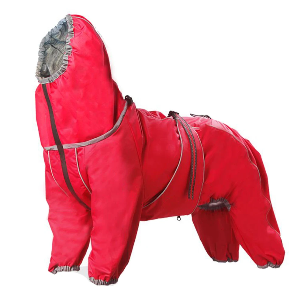 Dog Raincoat for Large Dogs Soft Breathable Snow-Proof Windproof Pet Rain Jacket Safety Waterproof Outdoor Dog Coat with Legs