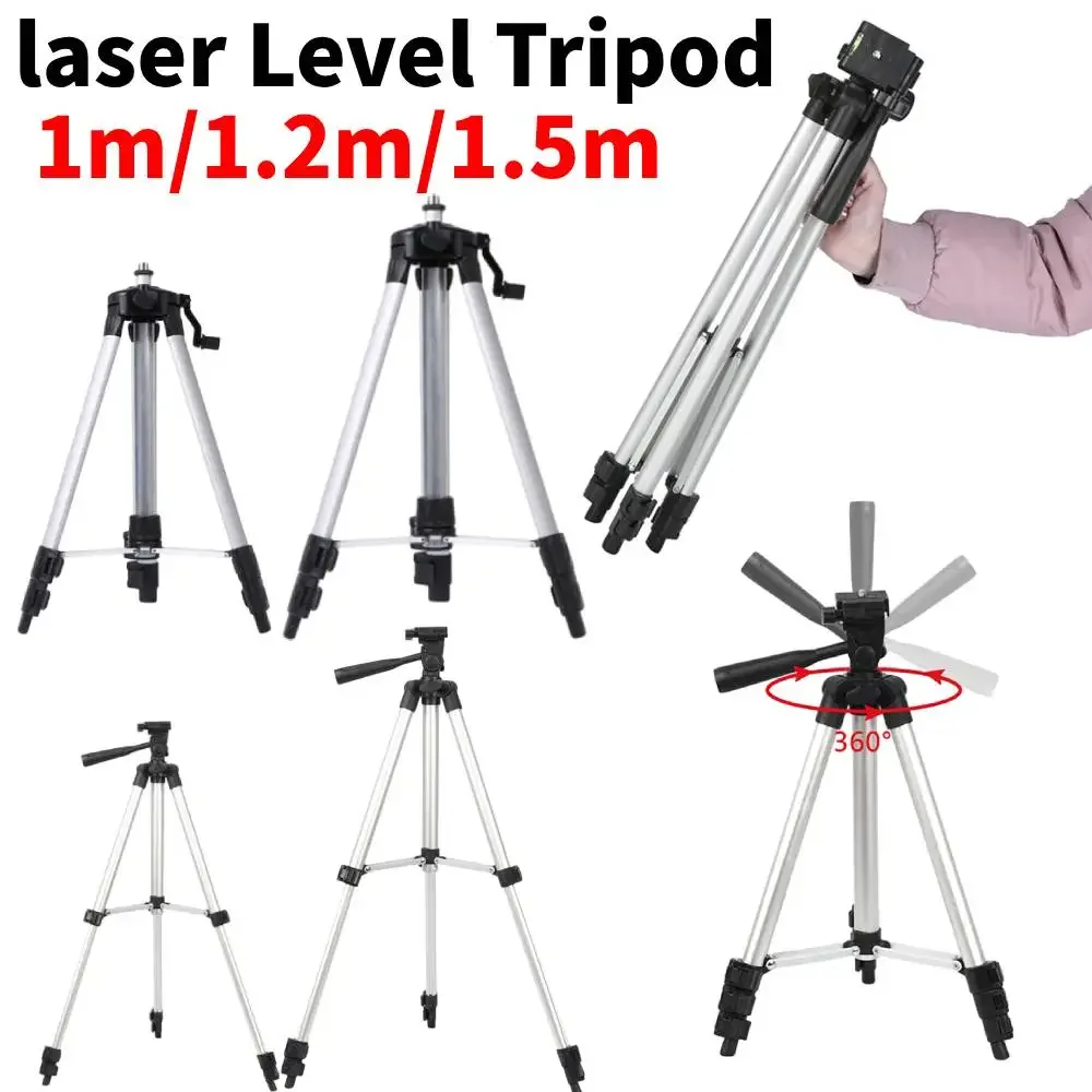 1/1.2M/1.5M Laser Level Tripod Adjustable Height Thicken Aluminum Tripod Stand  Self leveling Tripod Laser Level Tripod Stand