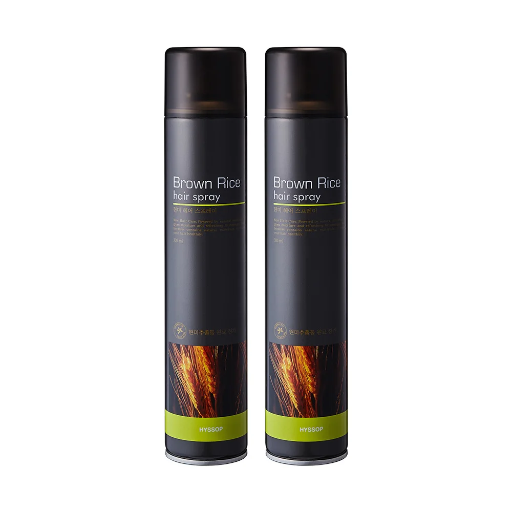 히솝 헤어픽서 잔머리 앞머리 스타일 볼륨 강력 현미 헤어스프레이 300ml 2개