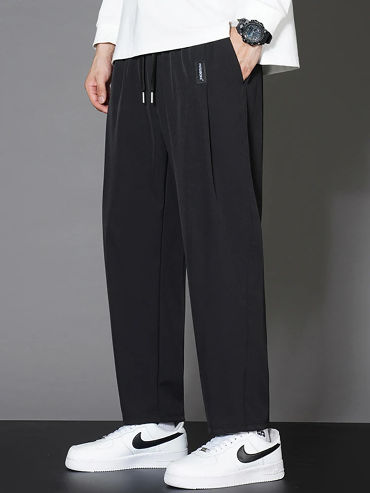 Eisseide Herren Sommer Dünn Lose Übergröße Lässige Sporthose Qui Dry Lange Hose Atmungsaktive Polyesterfaser Mittlere Taille