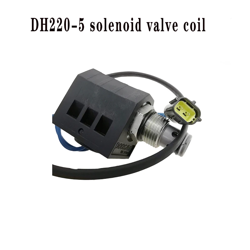 For Doosan DH220-5 engine solenoid valve coil 12V 24V spool thread diameter 22mm, aperture 16mm, length 90mm