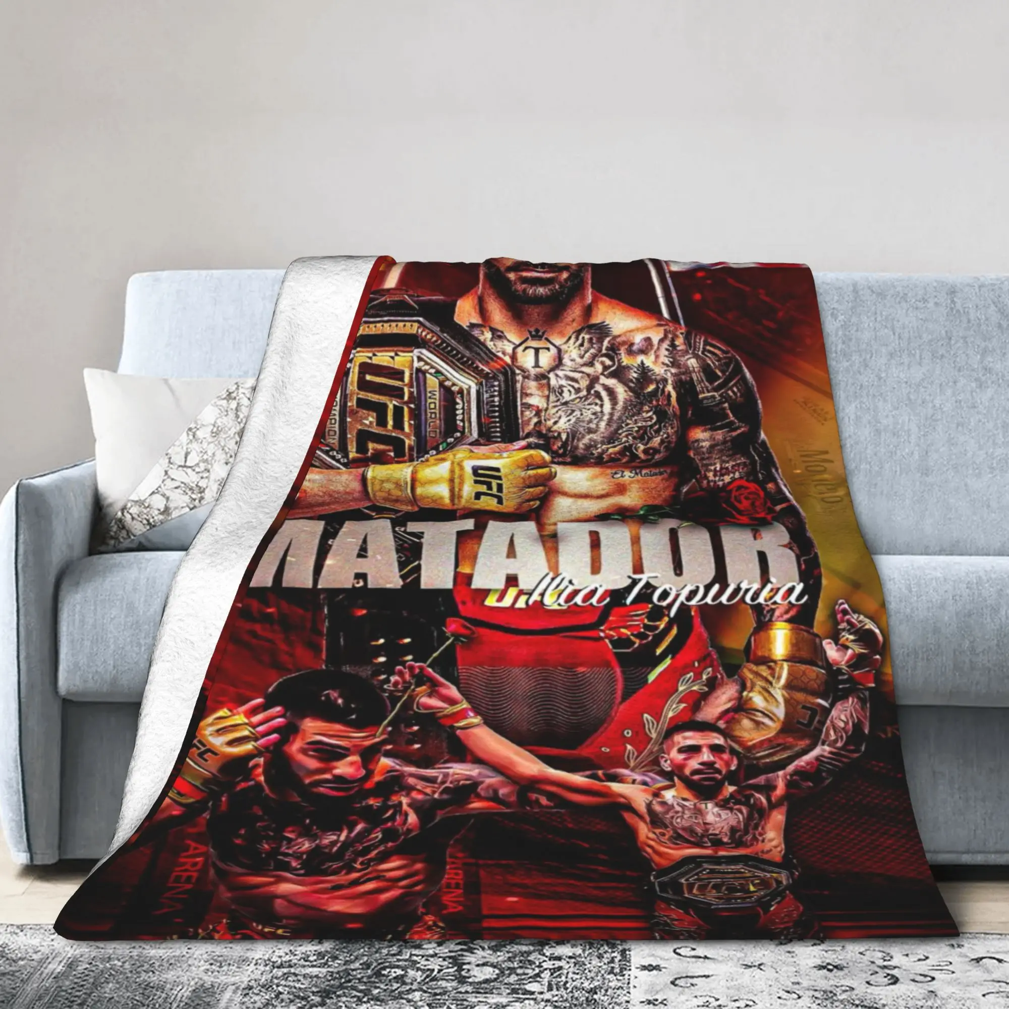 Ilia Topuria Wrestling Wrestler Stuff Blankets Ultra-Soft Fleece  Throw Blankets Comfortable Quilt