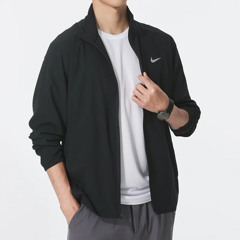 Nike Men's Jacket New Style Comfortable Breathable Sports Casual Quick-Drying Stand-Up Collar Woven Jacket Fb7500-010-2