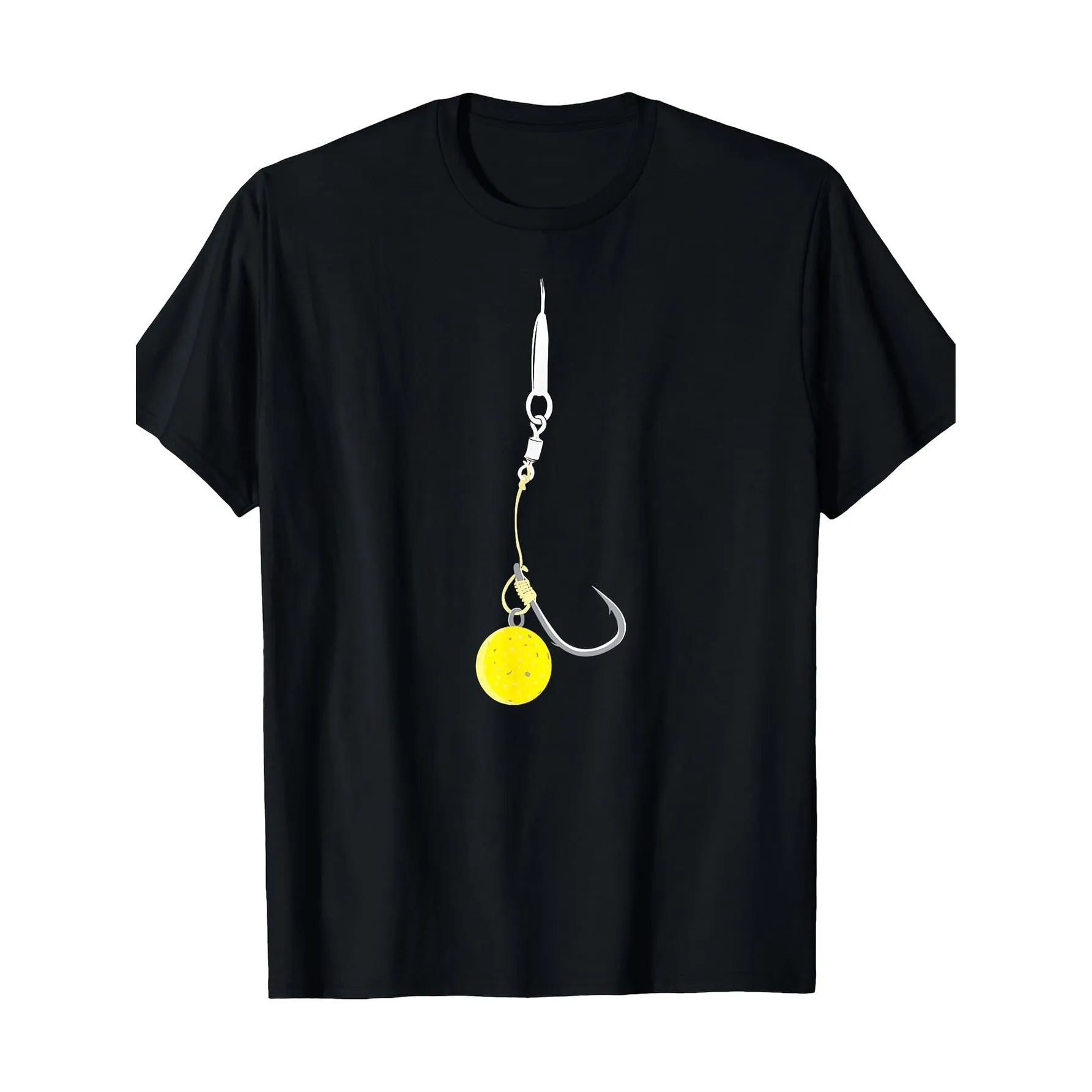 Carp Fishing Hair Rig Bait Graphic Tee Breathable Cotton Short Sleeve Crew Neck Daily T-Shirt
