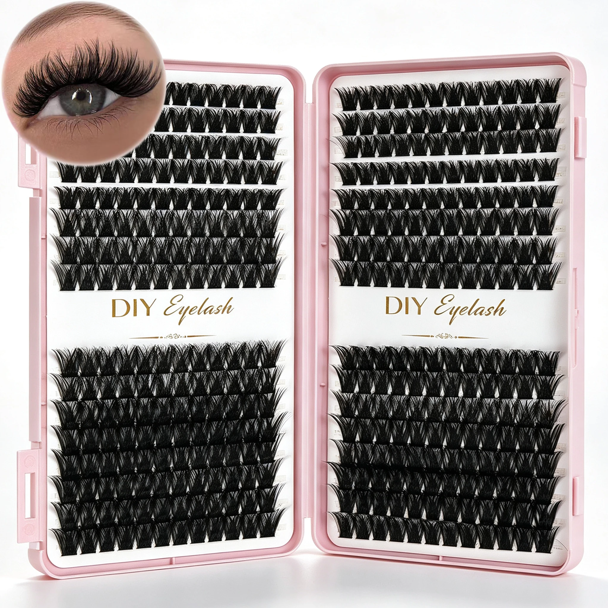 Wimpernbüschel Katzenwimpern Flauschige Einzelwimpernverlängerungen Voluminöse Flauschige Büschelwimpern DIY-Wimpern Make-up – Detail 1
