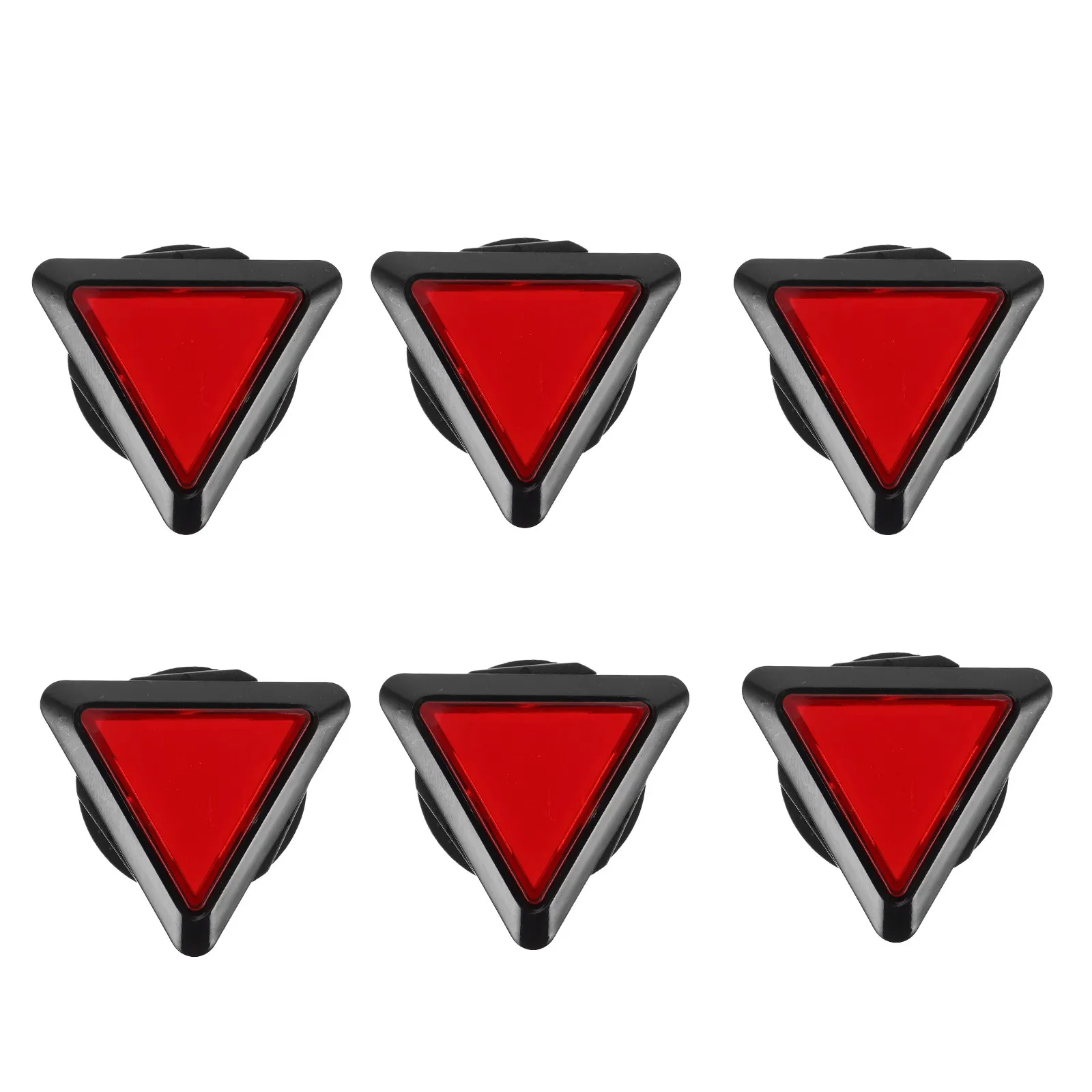6Pcs Game Machine Parts Triangle LED Illuminated Push Button Micro Switch Self Resetting 1.7x1.7x1.6inch Arcade Control Panel