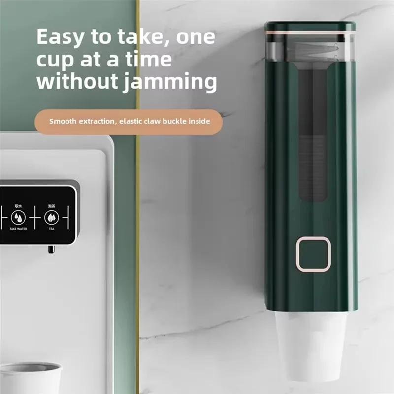 ABUL-Disposable Cup Holder Automatic Cup Extractor Wall-Mounted Perforation-Free Water Cup Shelf Storage Artifact Storage Box