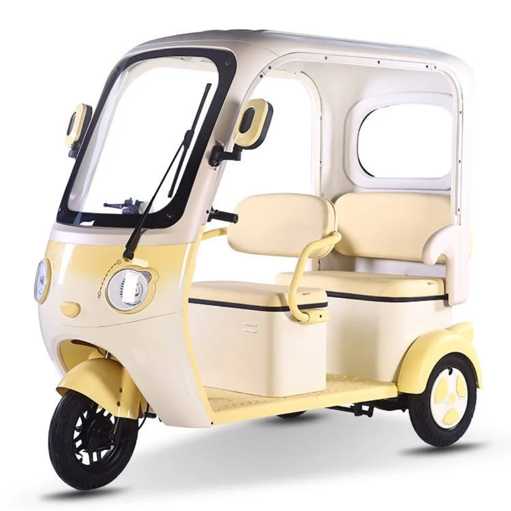 Three wheel passenger electric tricycle, strong cargo capacity, long range battery, household freight transportation