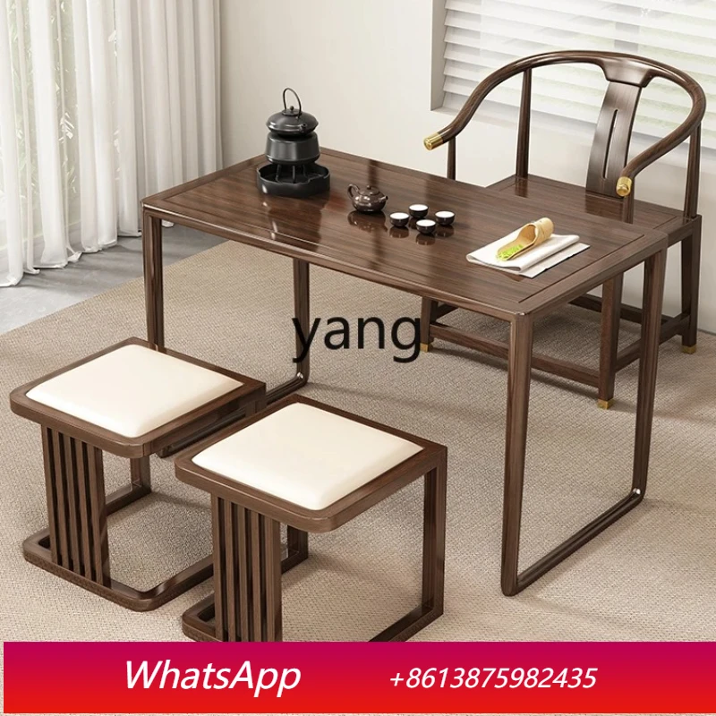 

Новый китайский чайный столик MM с интегрированным чайником, встроенный, для дома, балкона, офиса, из массива дерева, маленький.